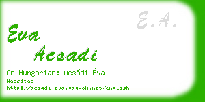 eva acsadi business card