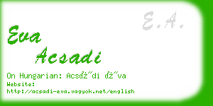 eva acsadi business card